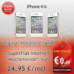 iPhone 4S 16Gb weiss + Original Vodafone Superflat Internet Wochenende