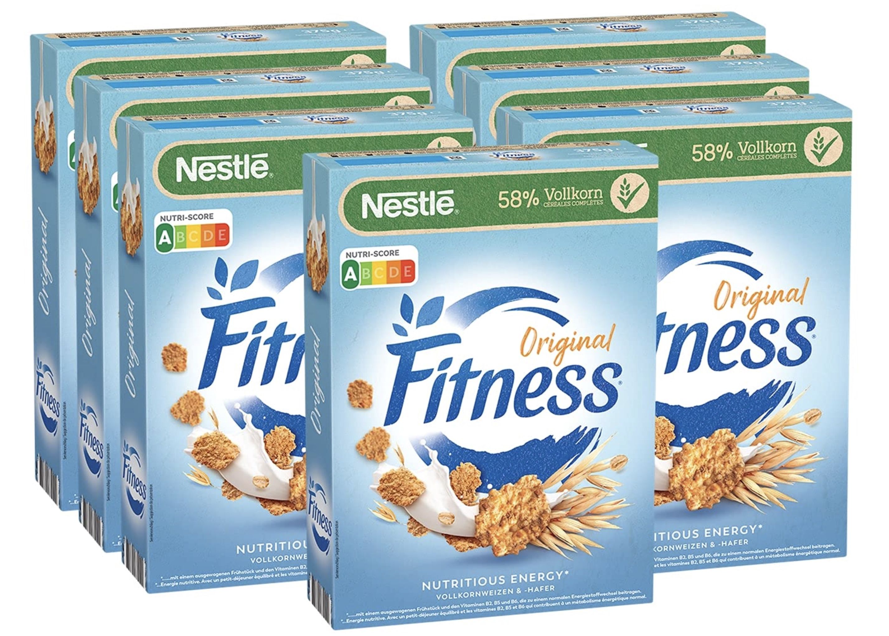 7x Nestlé Fitness Frühstücks Flakes 58 Vollkorn wenig Zucker ab 18