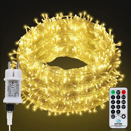 Ikodm LED Lichterkette mit 200 LEDs und Fernbedienung 20m für 14 39