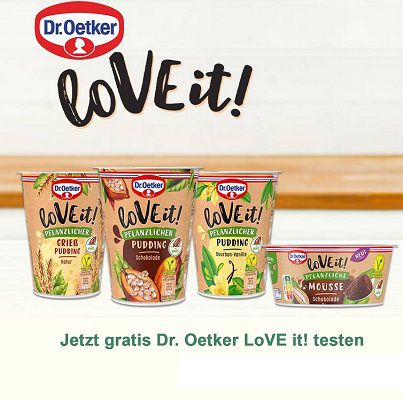 Dr Oetker LoVE It Veganer Pudding Mousse Gratis Ausprobieren