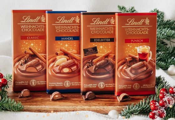 4 x 100g Lindt Weihnachts Chocolade Punsch für 9 80 statt 12