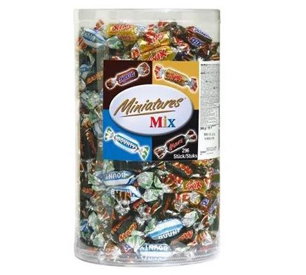 🍫3kg Miniatures Mix Box (Snickers, Twix, Mars, Bounty) für 25,49€ (statt 39€)