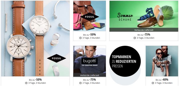 Zalando Lounge Mode Bis Zu 80 Rabatt Z B Fossil Uhren Und Accessoires