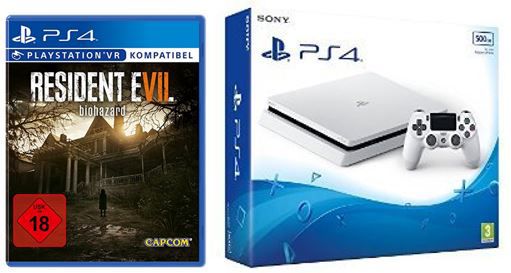 PlayStation4 Slim Weiß + Resident Evil7 für nur 271,02€