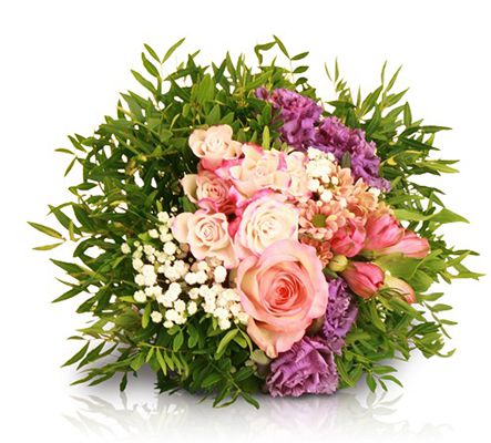 Valentins Strauß mit Rosen, Chrysantheme, Lisianthus, Alstromerien & Pistazie für 18,90€