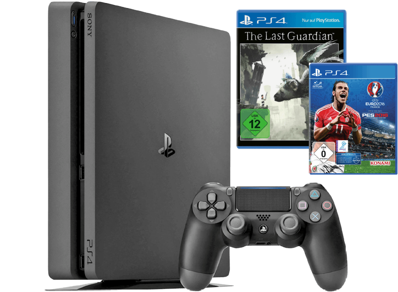 Sony PlayStation 4 Slim (1TB) + The Last Guardian + UEFA Euro 2016 für 249€ (statt 308€)