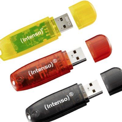 3x Intenso Rainbow Line 16GB USB Speicherstick für 9€ (statt 17€)