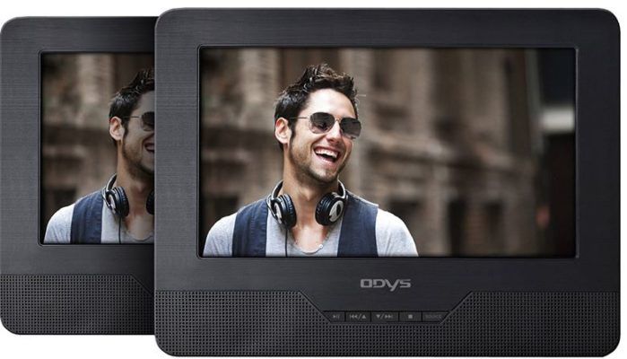 Odys Seal 7 Zoll TWIN Car   portabler DVD Player mit 2 Bildschirmen für 59,99€