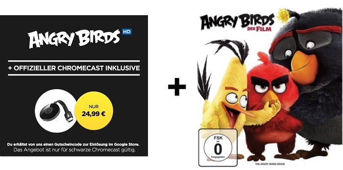 Google Chromecast 2 + HD Stream: Angry Birds für 24,99€