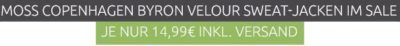 MOSS COPENHAGEN Byron Velour Herren Sweat Jacke Restgrößen statt 38€ für nur 14,99€