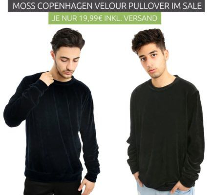 MOSS COPENHAGEN Cristopher   Herren Velour Pullover statt 93€ für je 19,99€