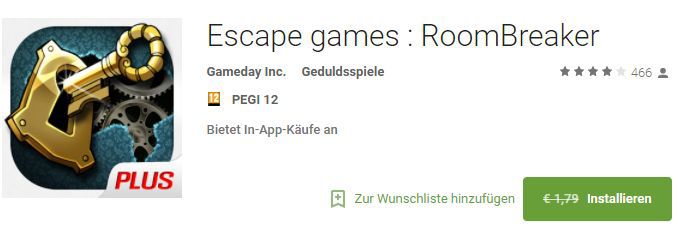 Escape Games: RoomBreaker (Android) kostenlos statt 1,79€