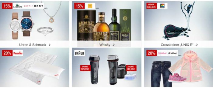 Galeria Kaufhof Sonntagsangebote   z.B. 20% auf Dartsport, Villeroy & Boch Bestecke und Gläser   15% Rabatt auf Whisky und mehr..