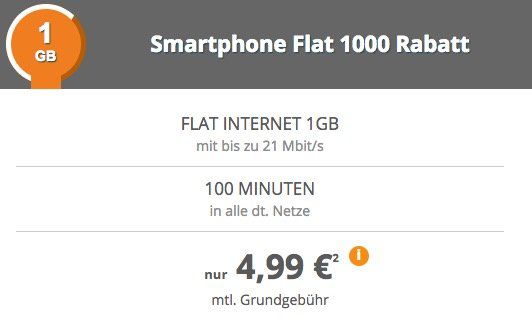 Telekom Tarif mit 100 Minuten + 1GB für 4,99€ mtl.