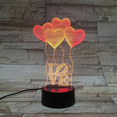 3D LED Licht Love mit 7 versch. Farben für 7,97€