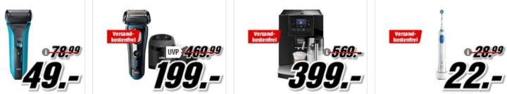 Media Markt Mega Marken Sparen: günstige Artikel von Braun, DeLonghi, Oral B und Philips