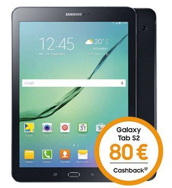 Knaller! Samsung Galaxy Tab S2 9.7 LTE für 4,95€ + 80€ Cashback + Vodafone DataGo 5GB LTE nur 17,49€ mtl.