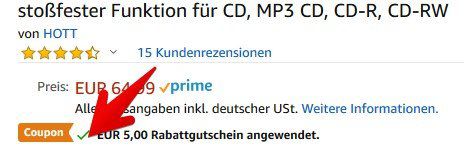 Tragbarer CD Player (Discman) inkl. Kopfhörer für 30,74€ (statt 65€)