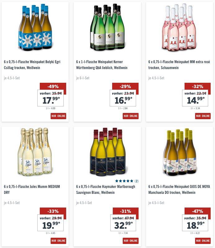 18 nur Weisswein - Deals viele Flaschen Jimenez 29,97€ (statt weitere Pedro 76,77€)