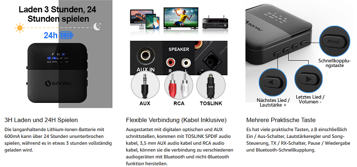 Bluetooth 5.0 Audio-Transmitter & Empfänger für 24€ (statt 40€)
