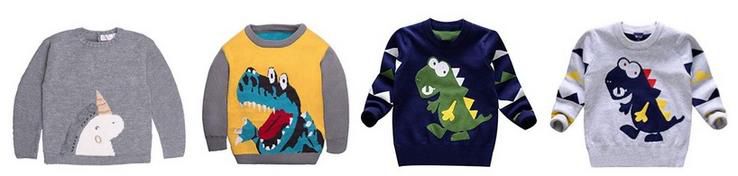 Kinder Dinosaurier Pullover aus 100% Baumwolle für nur 9,49€ inkl. Versand bei Prime