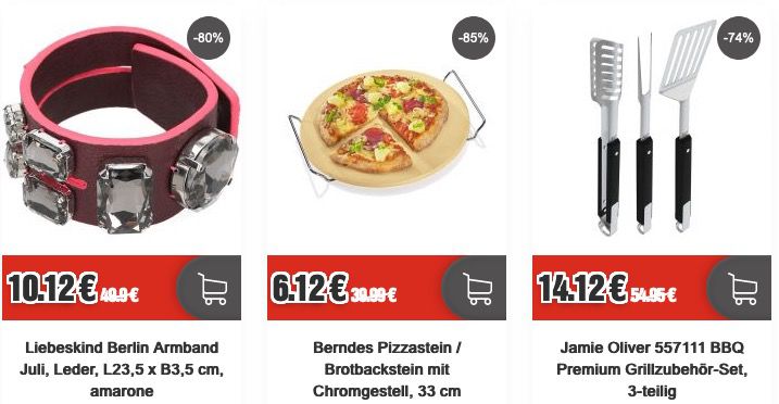 Blowout Friday bei Top12   z.B. Berndes Pizzastein mit Chromgestell für 6,12€ (statt 24€)