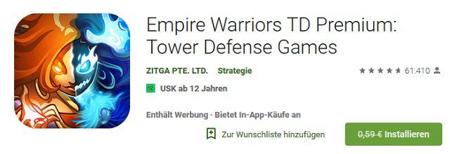 Android: Empire Warriors kostenlos (statt 0,59€)