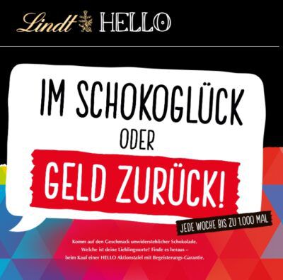 Geht noch! Lindt HELLO Schokolade gratis probieren