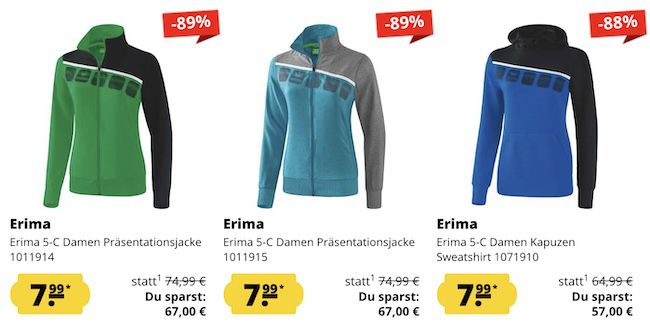 Erima Fixpreis Sale   ALLES für 7,99€ + VSK