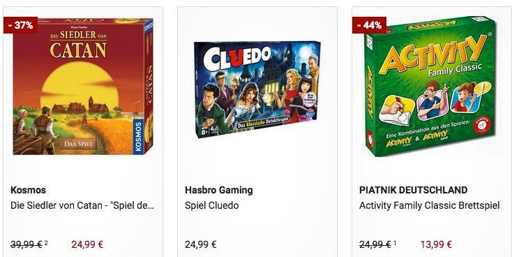 Galeria mit  20% auf Gesellschaftsspiele   z.B. Siedler von Catan für 19,99€ (statt 26€)