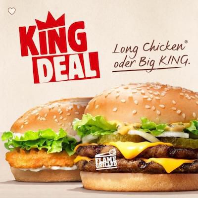 King Deal Long Chicken Oder Bigking Fur 1 99 Als Gutschein In Der Burgerking App