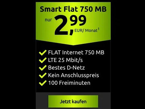 🔥 Telekom Tarif mit 100 Minuten + 750MB LTE für 2,99€ mtl.   eSIM, VoLTE & WiFi Call möglich!