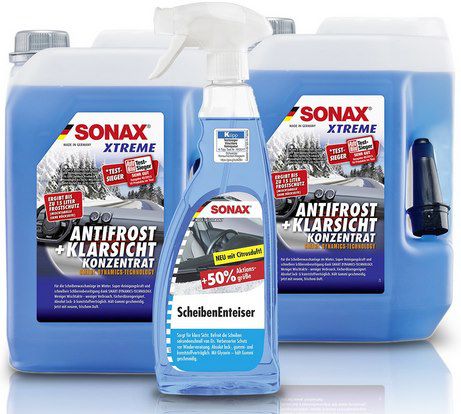 2x 5L Sonax Xtreme AntiFrost & KlarSicht Konzentrat + Scheibenenteiser  (750ml) für 31,19€