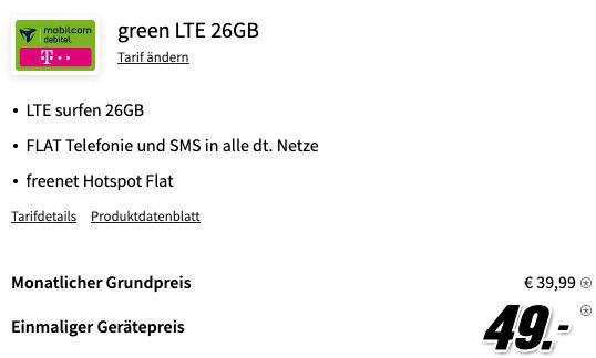 Apple iPhone 12 Mini 64GB für 49€ mit Telekom Allnet Flatrate inkl. 26GB LTE für 39,99€ mtl.