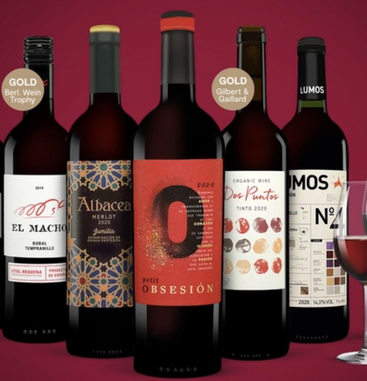 Vinos Rotwein Paket mit 6 Flaschen gratis Weingläser 24,99€ (statt 35€) 2 + für