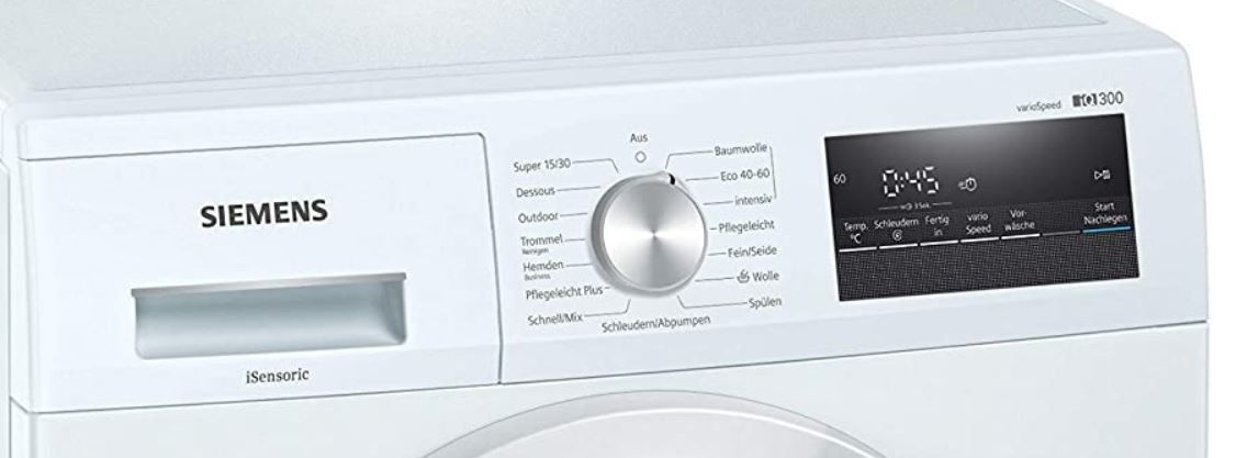 399€) WM14N177 Siemens 328,95€ mit (statt Waschmaschine Nachlegefunktion für