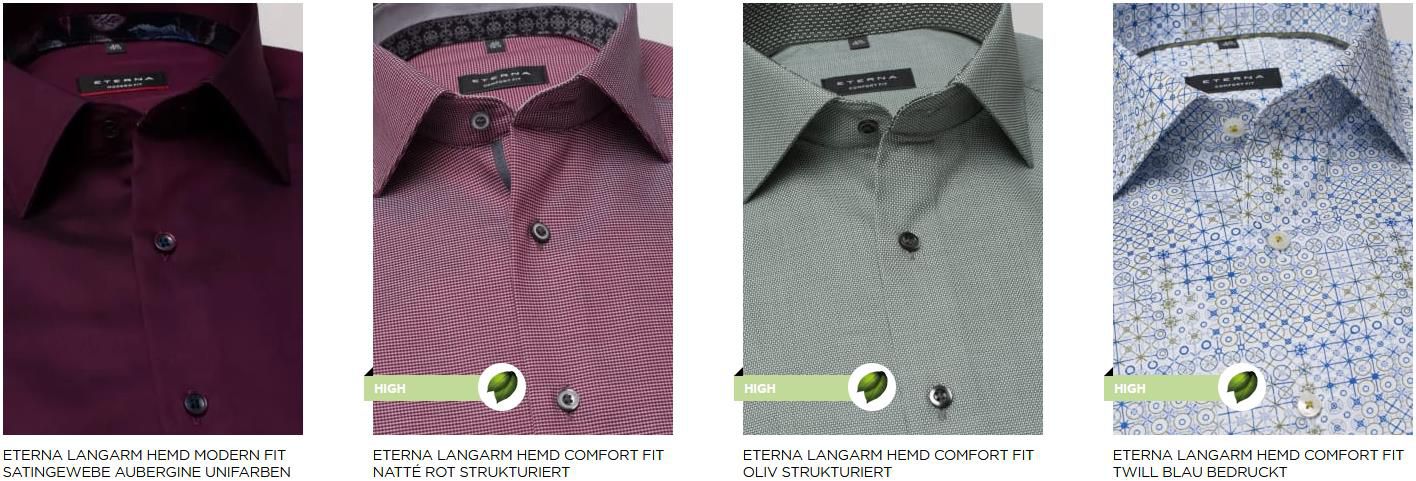 Eterna Winter Langarm Hemd 2 Twill Comfort 75€ (statt 120€) für Hemden Fit Eterna 2x 75€ Bordeaux - z.B. für Kariert Special
