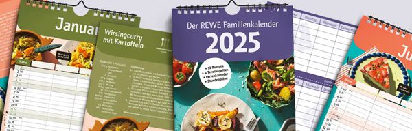 Kostenloser Rewe Familienkalender 2025   ab jetzt in den Märkten verfügbar