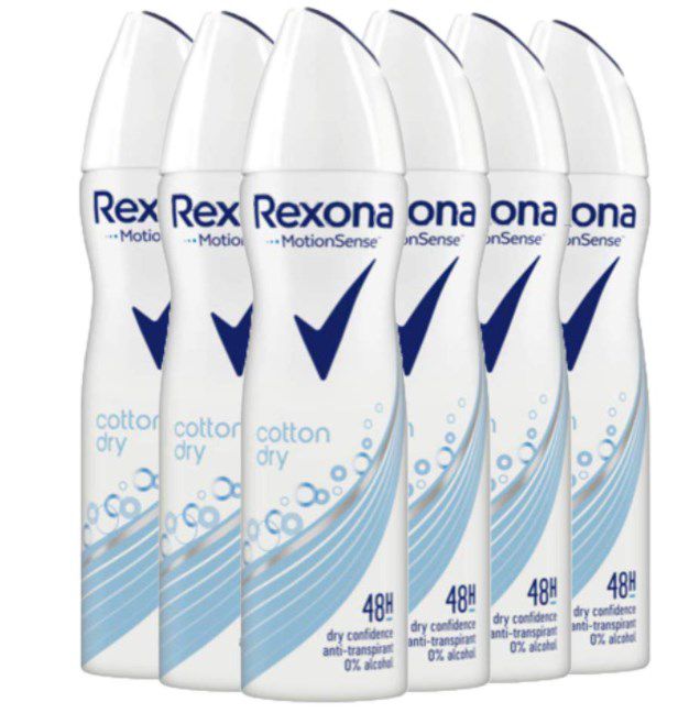 6x 150ml Rexona Anti-Transpirant Deo „Cotton Dry“ für 10,49€ (statt 15€)