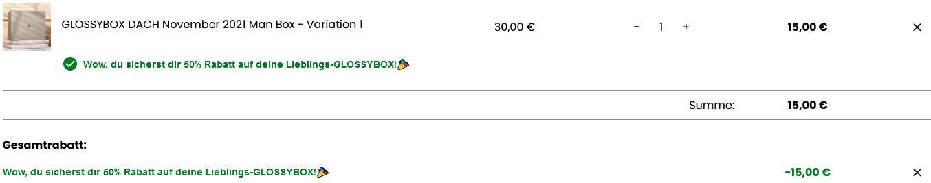 Glossybox DACH November 2021 Man Box für 18,95€ (statt 30€)