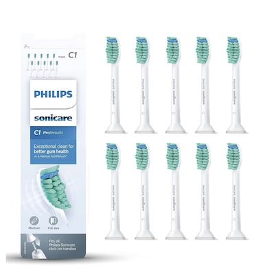 10er Pack Philips Sonicare C1 ProResults-Bürstenköpfe HX6010 Aufsteckbürste für 24,99€ (statt 50€)