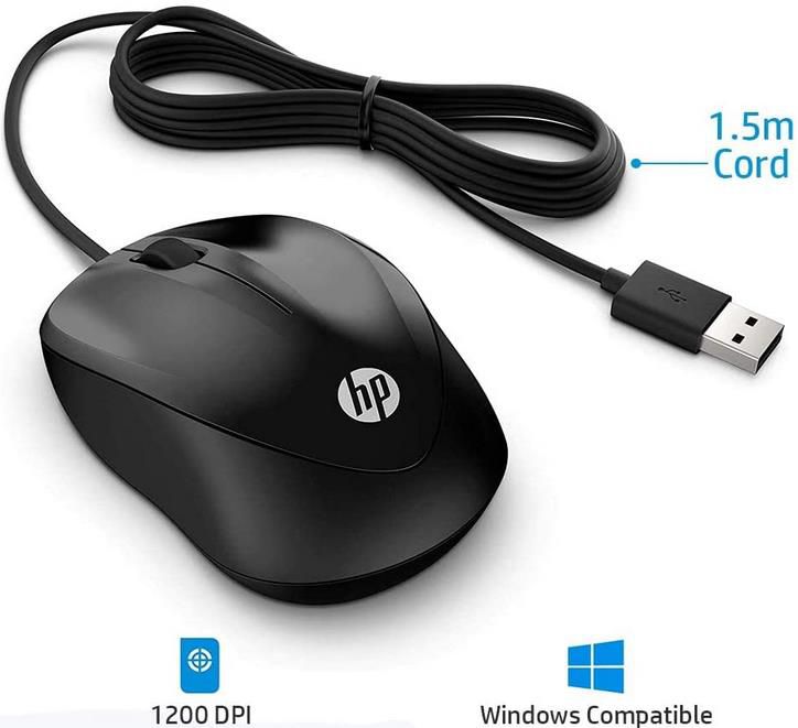 HP ‎4QM14AA Kabelgebundene Maus mit 1.200 dpi für Rechts  und Linkshänder für 4,99€ (statt 10€)   Prime