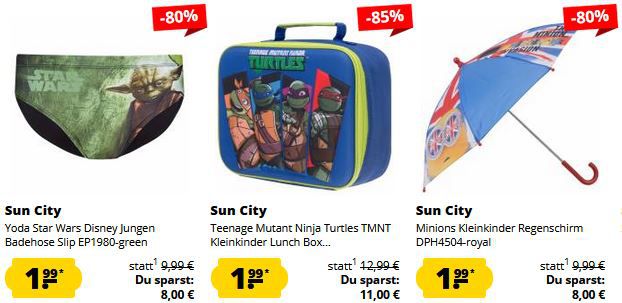 SportSpar Sun City Sale ab 1,99€   z.B. Superman DC Comics T Shirt ab 1,99€ (statt 14€)