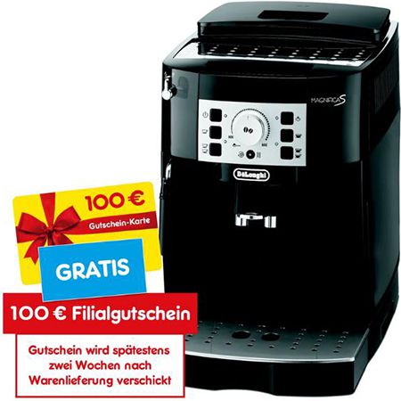 285€) DeLonghi + 100€ für ECAM 22.105.B Kaffeevollautomat GRATIS 🔥 Filial-Gutschein (statt 319,99€