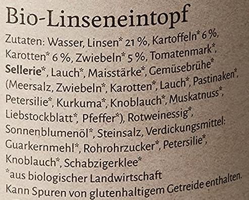 6er Pack Reichenhof Bio Linsen Eintopf, 400g Dosen ab 8,91€ (statt 12€)