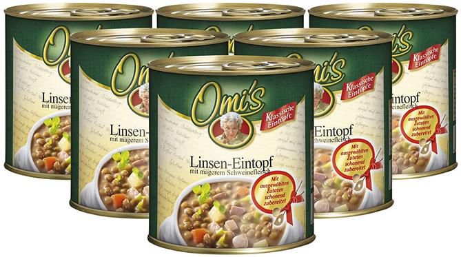 6x Buss Omi’s klassischer Linseneintopf, 800 g ab 11,49€ (statt 14€)