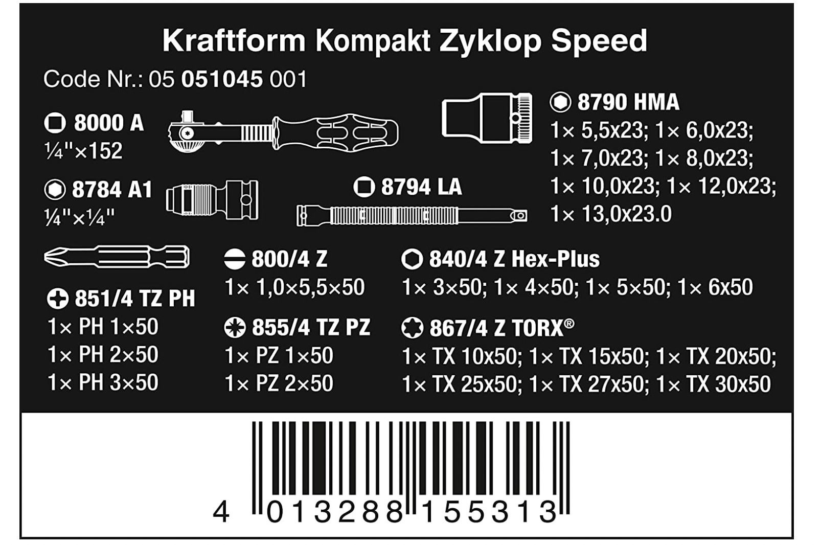 Wera Kraftform 26 tlg. Kompakt Zyklop Knarrensatz für 57,28€ (statt 74€)