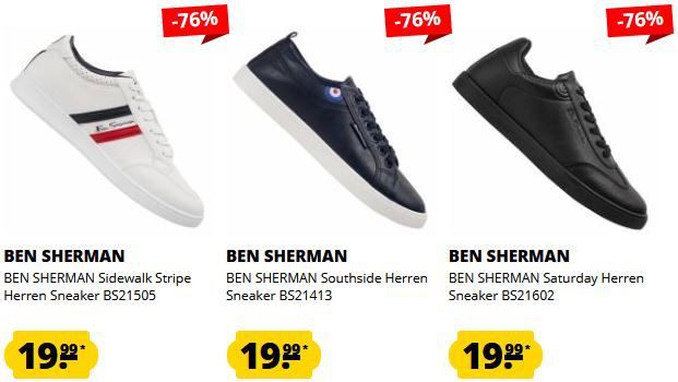 Ben Sherman Sneaker Sale ab 19,99€ + 5€ Gutschein ab 60€