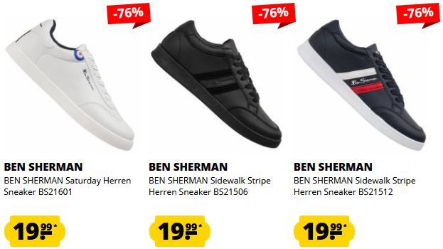 Ben Sherman Sneaker Sale ab 19,99€ + 5€ Gutschein ab 60€