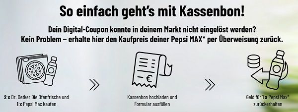 Dr.Oetker die Ofenfrische kaufen & eine Pepsi Max gratis erhalten